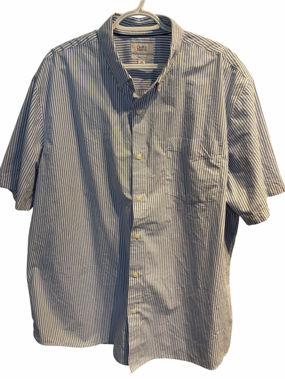 Croft & Barrow Mens Striped Button Down Shirt Size XXL Cotton/Poly Blend